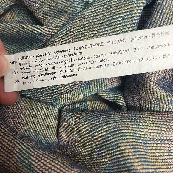 Zara Womens L Bold Jacquard Knit Tropical Floral Short Sleeve Midi Dress - Picture 7 of 7